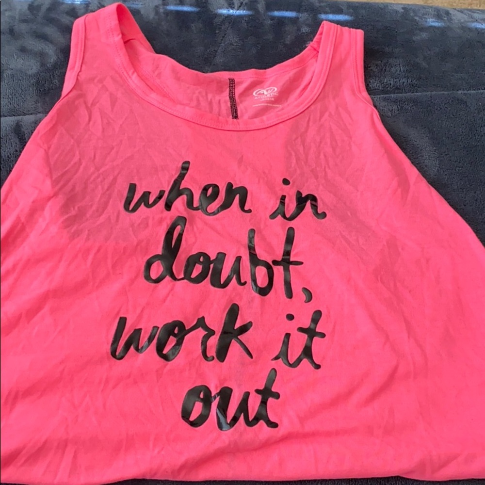 Black workout shirt with a saying
